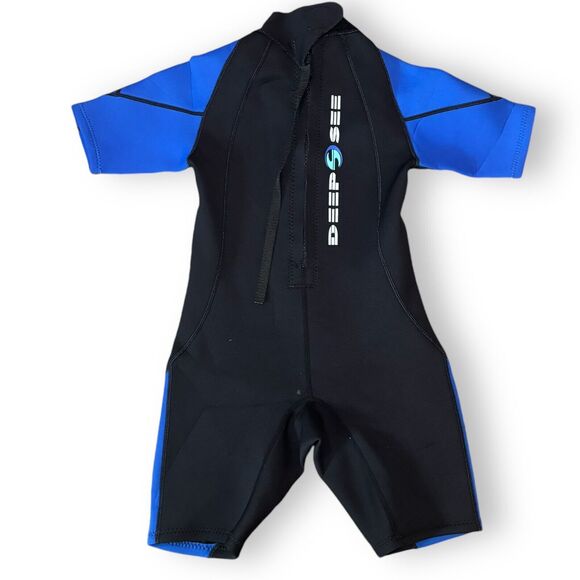 Deep Sea Wetsuit Short Sleeve Youth Size Medium Shorts Scuba Diving Surfing Ski - Picture 2 of 4